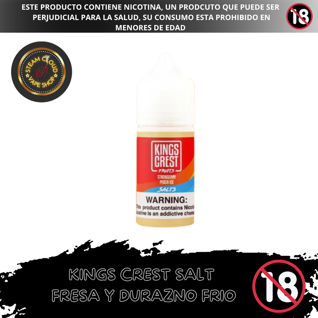 King's Crest Fruits Strawberry Peach Ice - Sal de Nicotina 30ml
