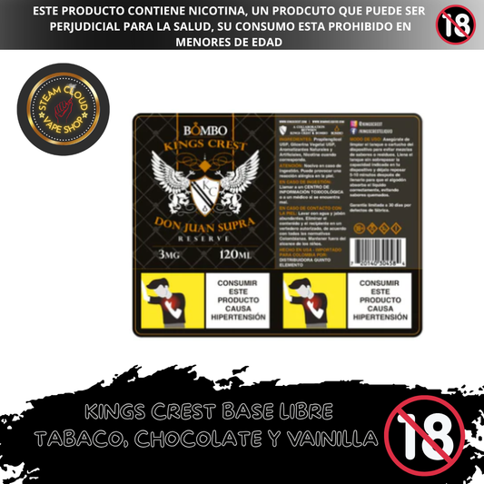 King's Crest Don Juan Supra Reserve - Base Libre 120ml