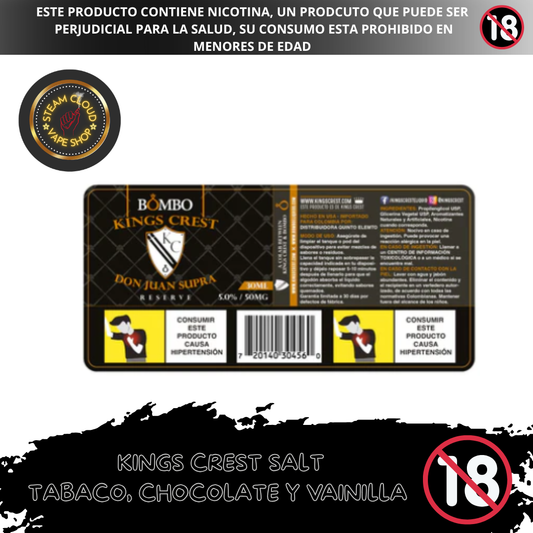 King's Crest Don Juan Supra Reserve - Sal de Nicotina 30ml