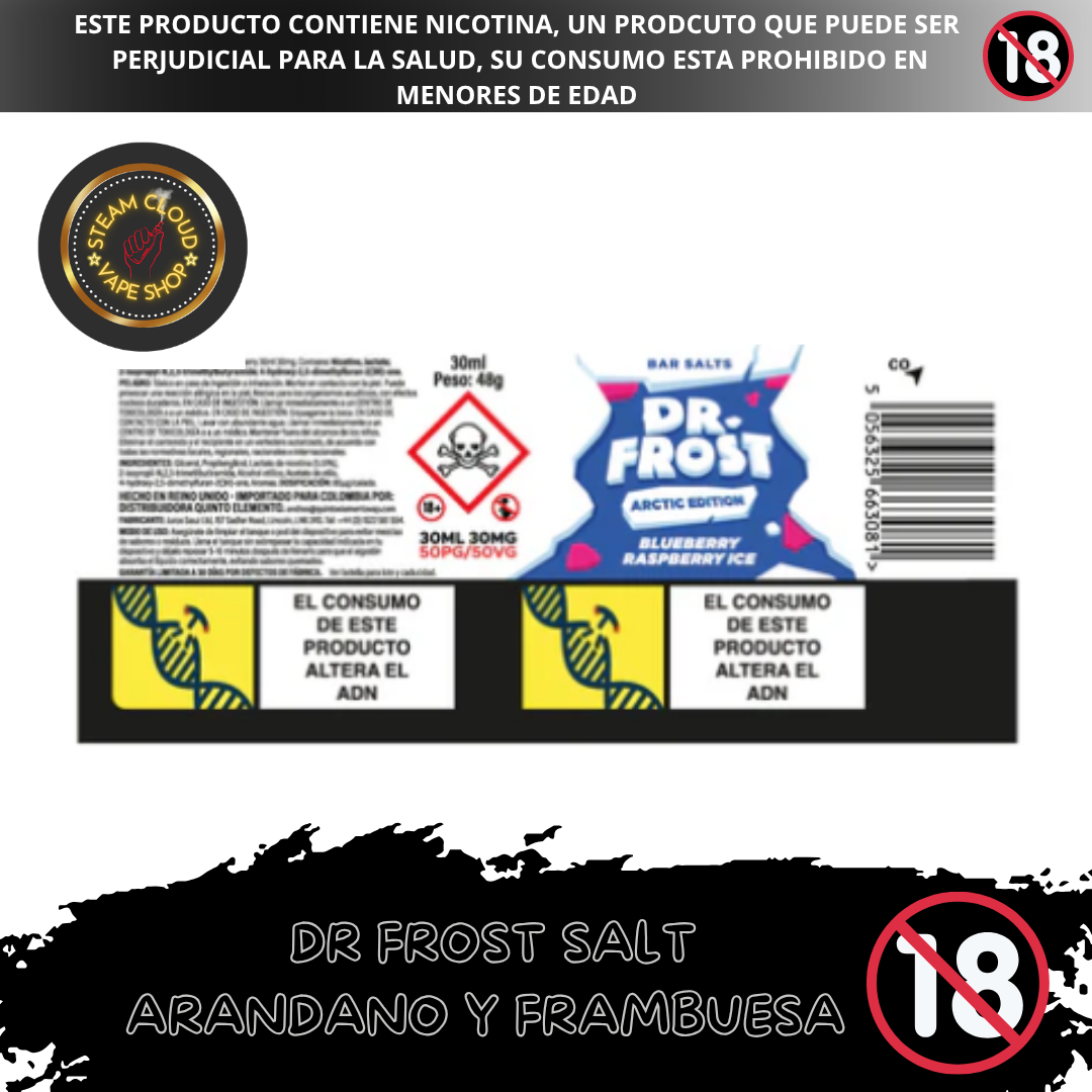 Dr Frost Blueberry Raspberry Ice - Sal de Nicotina 30ml