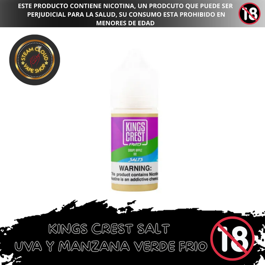 King's Crest Fruits Grape Apple ice - Sal de Nicotina 30ml